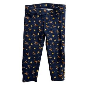Janie and Jack Navy Leggings with Horses and Yellow Flowers